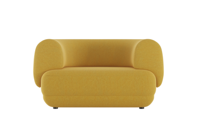 Blafink's Perel Curved Armchair in a shade of yellow.