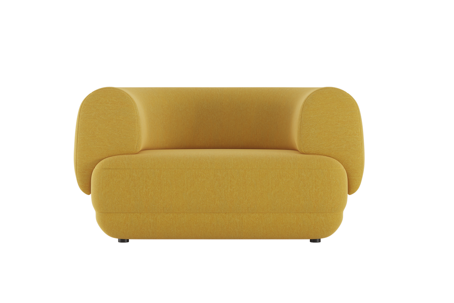 Blafink's Perel Curved Armchair in a shade of yellow.